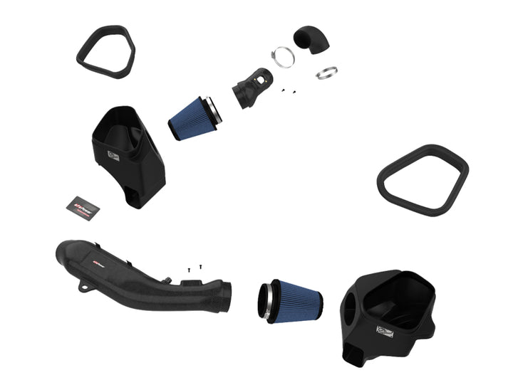 aFe Track Series Stg 2 Carbon Fiber Intake w/Pro 5R Media 15-20 BMW M3/M4(F80/82/83) L6-3.0L(tt) S55 - Bull Strap