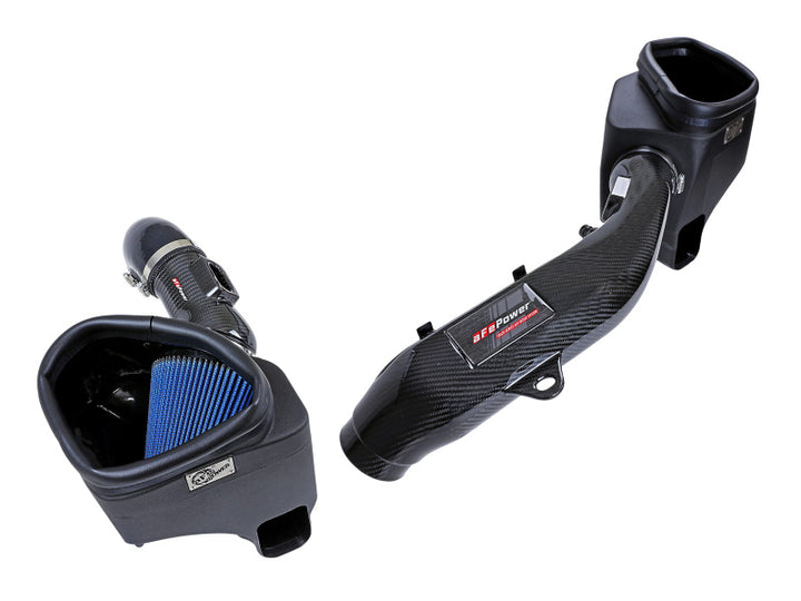aFe Track Series Stg 2 Carbon Fiber Intake w/Pro 5R Media 15-20 BMW M3/M4(F80/82/83) L6-3.0L(tt) S55 - Bull Strap