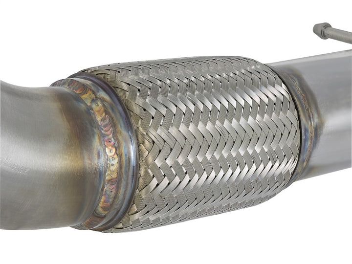 aFe Twisted Steel 3in Rear Down-Pipe/Mid Pipe 2017+ Honda Civic Type R I4 2.0L (t) - Bull Strap