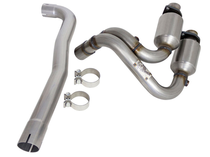 aFe Power Direct Fit Catalytic Converter Replacements Front 04-06 Jeep Wrangler (TJ/LJ) I6-4.0L - Bull Strap