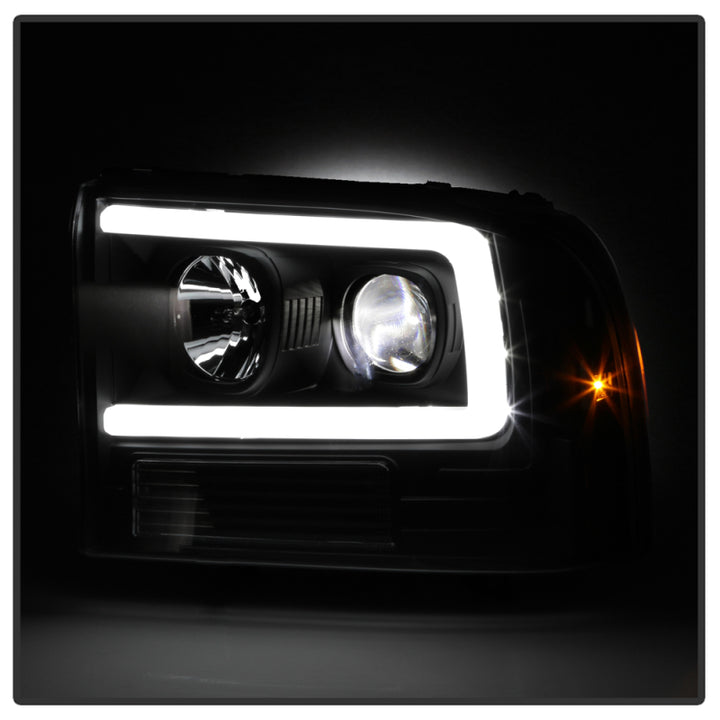 Spyder Ford F-250 99-04/Excursion 00-04 1 Piece LED Headlights - Black PRO-YD-FF25099V2PL-BK - Bull Strap