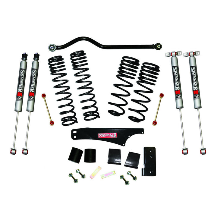 Skyjacker 2007-2018 Jeep Wrangler JK 4 Door 4WD Long Travel 3.5in-4in Lift Kit w/M95 Monotube Shocks - Bull Strap