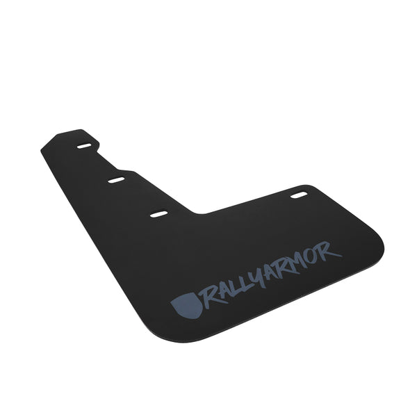Rally Armor 15-21 Subaru WRX/STI Black Mud Flap Grey Altered Font Logo - Bull Strap