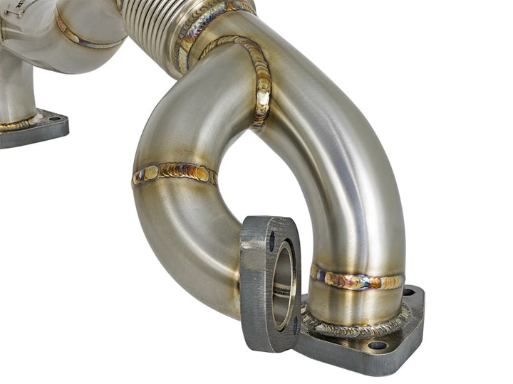 aFe Twisted Steel Header Up-Pipe 08-10 Ford Diesel Trucks V8-6.4L (td) - Bull Strap