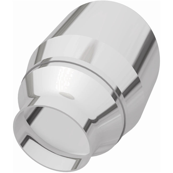 MagnaFlow Tip Stainless Double Wall Round Single Outlet Polished 4.5in DIA 2.5in Inlet 5.75in Length - Bull Strap