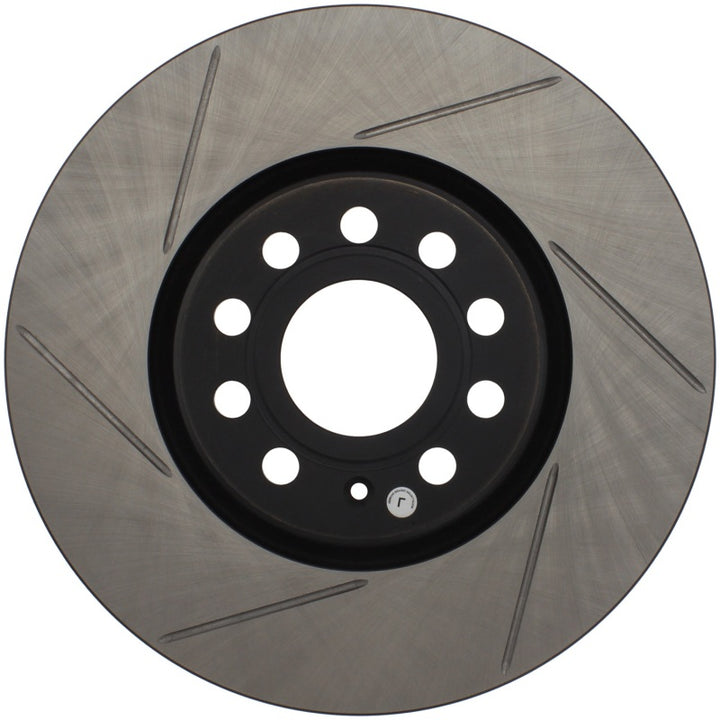 StopTech Power Slot 06-10 Audi A3 / 08-10 TT / 06-09 VW GTI Mlk V/Passat Right Front Slotted Rotor - Bull Strap