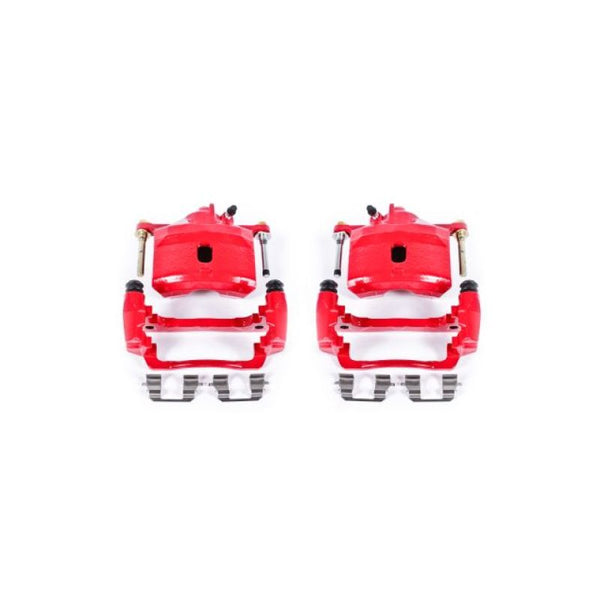 Power Stop 97-00 Acura EL Front Red Calipers w/Brackets - Pair - Bull Strap