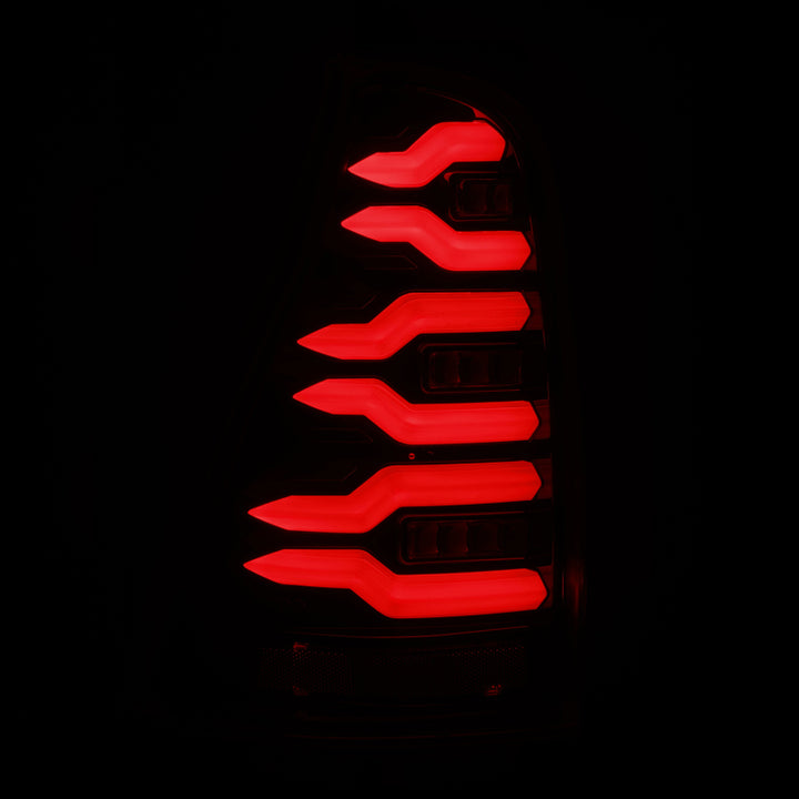 AlphaRex 03-09 Toyota 4Runner LUXX-Series LED Tail Lights- Black - Bull Strap