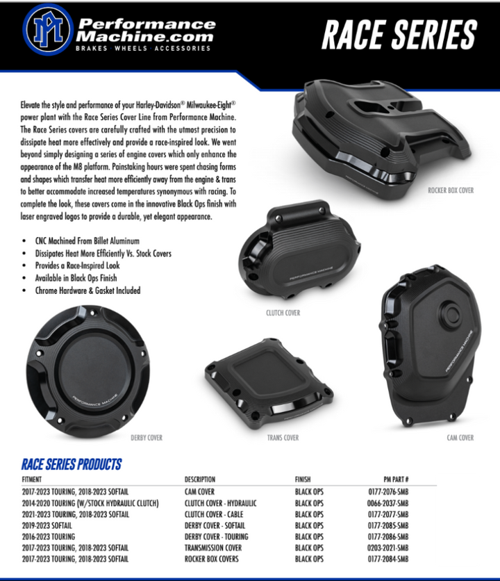 Performance Machine Derby Cover Race Series - Black Ops - Bull Strap