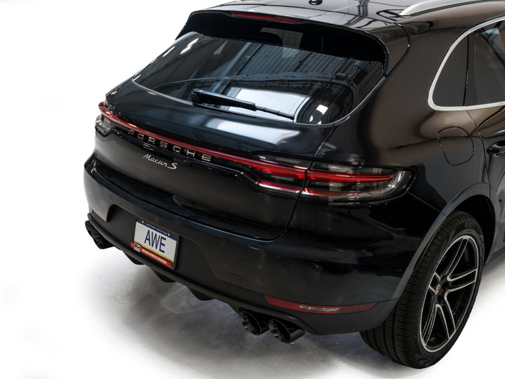 AWE Tuning 19-21 Porsche Macan 3.0T/2.9TT Touring Edition Catback Exhaust w/ Diamond Black Tips - Bull Strap