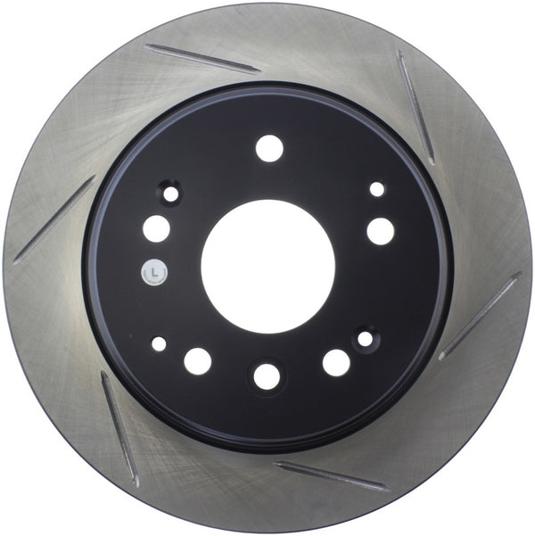 StopTech Power Slot Slotted 04-08 Acura TL/TL-S / 03-09 Honda Element Rear Left Rotor - Bull Strap