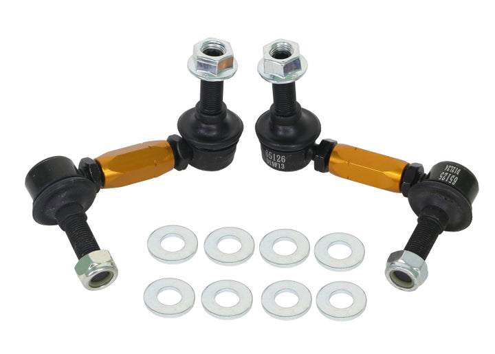 Whiteline 03+ Nissan 350z Z33 / 07-08 Infiniti G35 (Exc AWD) Fr Swaybar-Link Assy HD Adj Steel Ball - Bull Strap