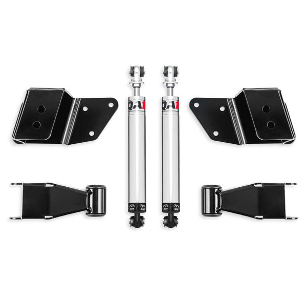QA1 99-06 Chevrolet Silverado 1500 2WD Short Bed Double Adjustable 2-4in Rear Drop Kit - Bull Strap