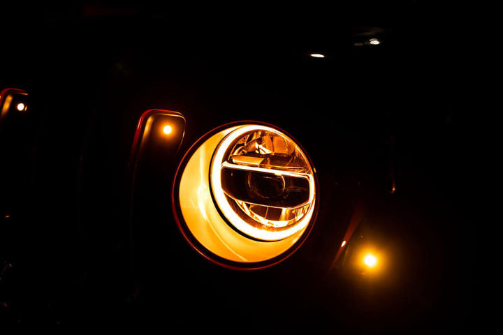 DV8 Offroad 2018+ Jeep Wrangler JL/Gladiator LED Projector Headlights - Bull Strap