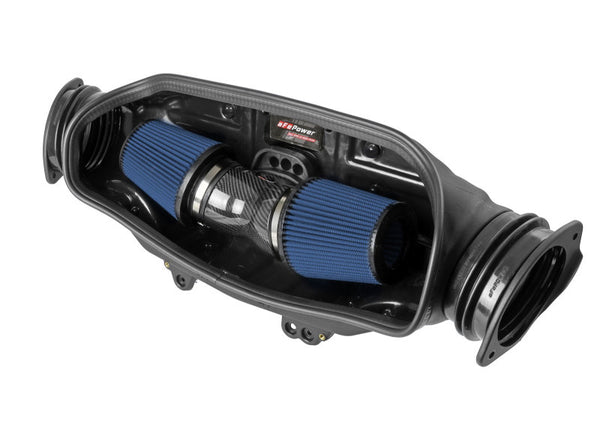 aFe 2020 Chevrolet Corvette C8 Track Series Carbon Fiber Cold Air Intake System With Pro 5R Filters - Bull Strap