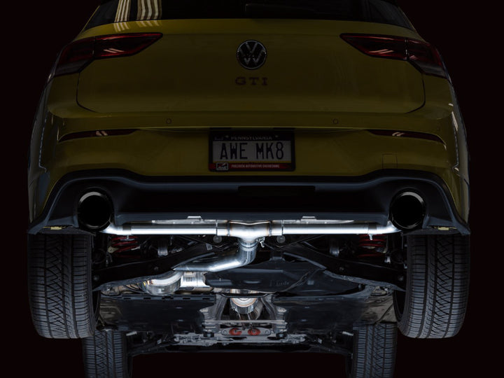 AWE 2022 VW GTI MK8 Touring Edition Exhaust - Diamond Black Tips - Bull Strap