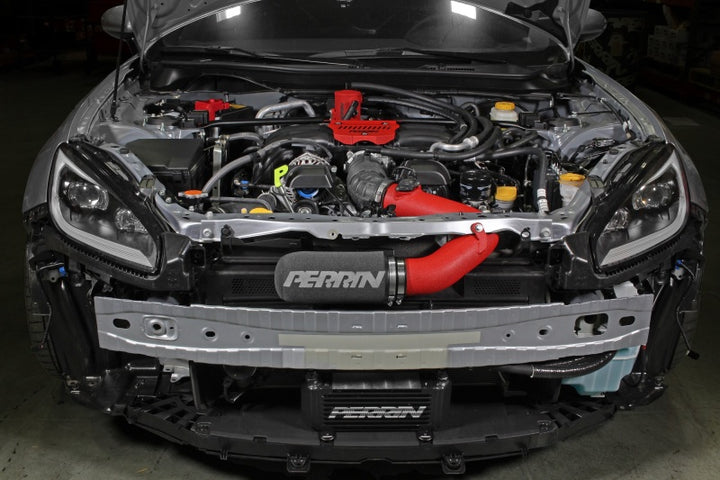 PERRIN 22-25 Subaru BRZ / Toyota GR86 Cold Air Intake - Red - Bull Strap