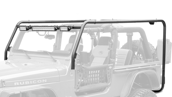 Body Armor 4x4 07-18 Jeep Wrangler JK 2dr Roof Rack Frame Crossbars/Rails - Bull Strap