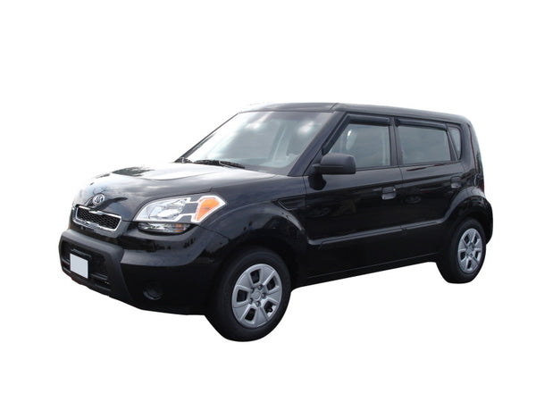 AVS 09-13 Kia Soul Ventvisor Outside Mount Window Deflectors 4pc - Smoke - Bull Strap