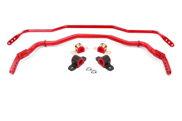 BMR 15-22 S550 Mustang Sway Bar Kit with Bushings  Front and Rear Red - Bull Strap