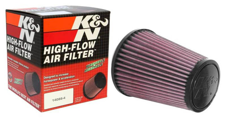 K&N Universal Tapered Filter 3.125in Flange ID x 5in Base OD x 3.5in Top OD x 6in Height - Bull Strap