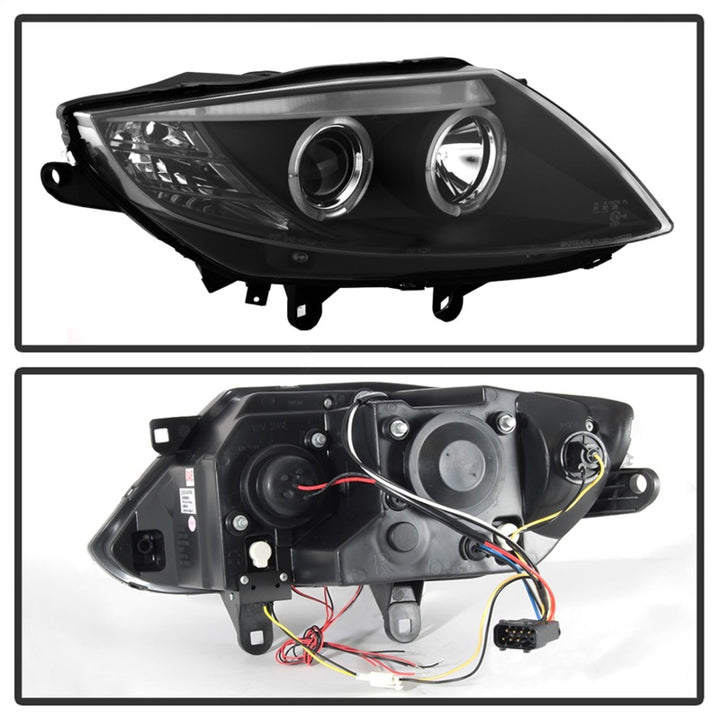 Spyder BMW Z4 03-08 Projector Headlights Halogen Model Only - LED Halo Black PRO-YD-BMWZ403-HL-BK - Bull Strap