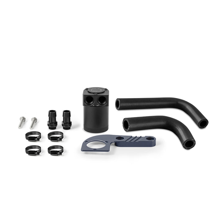 Mishimoto 15-20 BMW F8X M3/M4 Baffled Oil Catch Can - Mineral Gray - Bull Strap