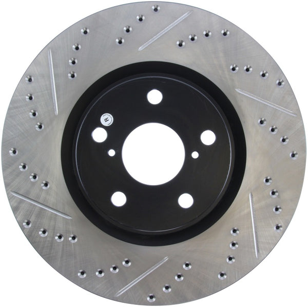 StopTech 5/93-98 Toyota Supra Turbo Right Front Slotted & Drilled Rotor - Bull Strap
