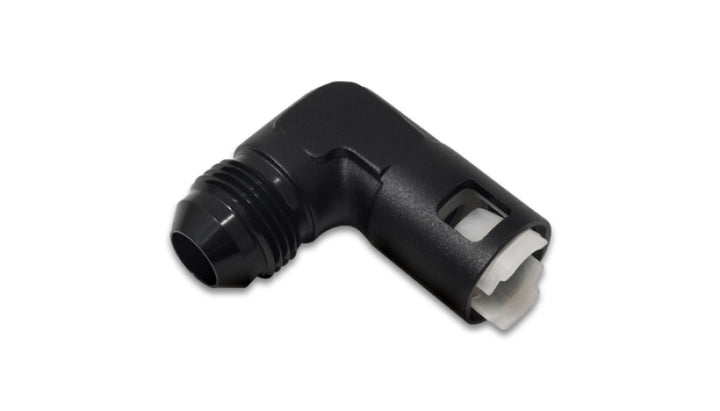 Vibrant 90 Degree Aluminum AN to Female Quick Connect -8AN - 0.375in Hose Size - Bull Strap