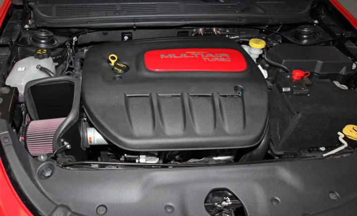 K&N 13-14 Dodge Dart 1.4L Silver Typhoon Performance Intake - Bull Strap