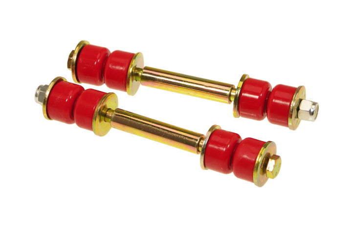 Prothane Universal End Link Set - 4 1/4in Mounting Length - Red - Bull Strap