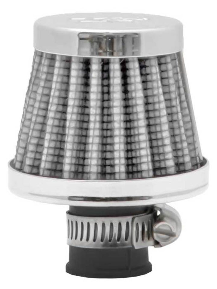 K&N 2in Base OD x .375in Flange ID x 1.75in H Rubber Base Crankcase Vent Filter - White - Bull Strap