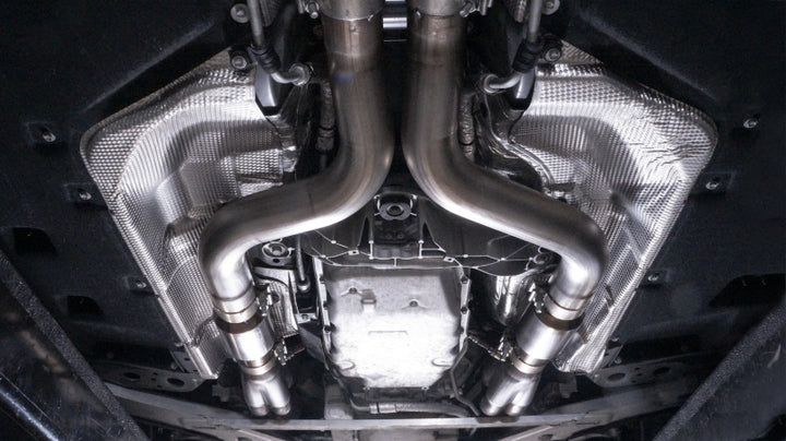 Stainless Works 2016-18 Cadillac CTS-V Sedan Headers 2in Primaries 3in Catted Leads Into X-Pipe - Bull Strap