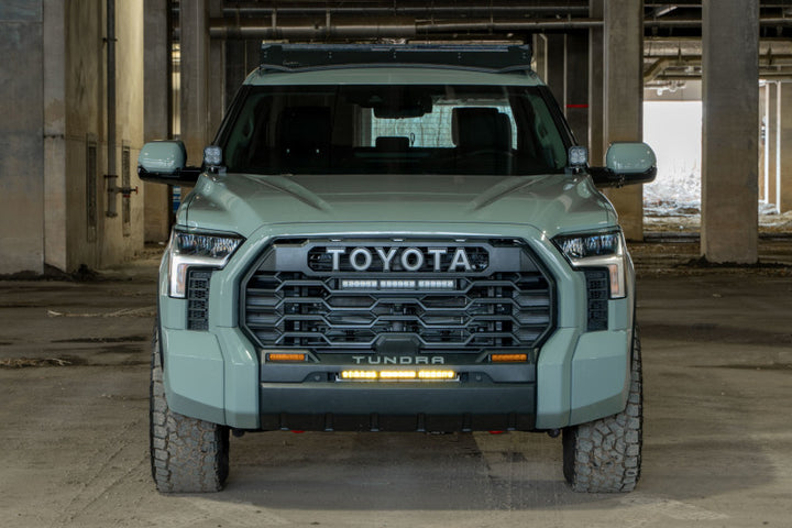 Diode Dynamics 2022 Toyota Tundra Stealth Bumper Light Bar Kit - Amber Combo - Bull Strap