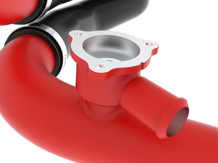 aFe 22-24 Ford Bronco Raptor BladeRunner Aluminum Hot and Cold Charge Pipe Kit Red - Bull Strap