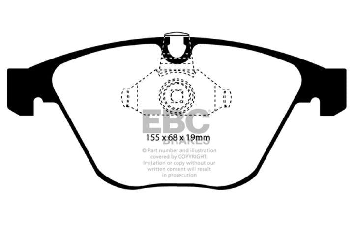 EBC 08-10 BMW M3 4.0 (E90) Yellowstuff Front Brake Pads - Bull Strap