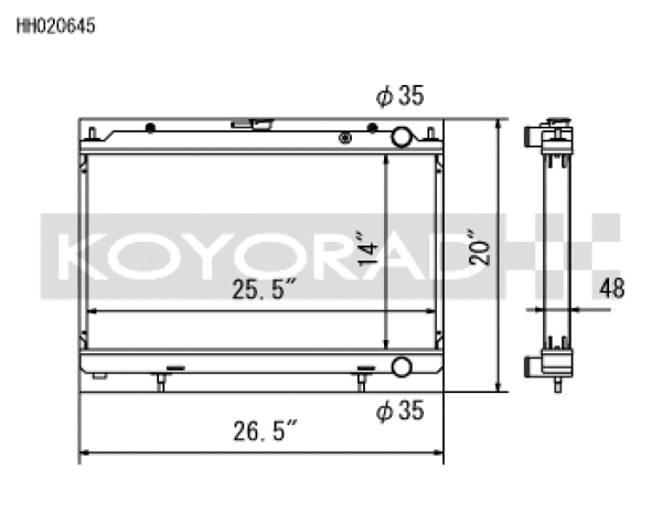 Koyo 95-98 Nissan 240SX S14 2.4L KA24DE (MT) Radiator - Bull Strap