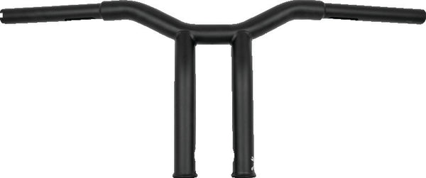 Burly Brand Dominator Raked Bar 10in - Matte Black - Bull Strap