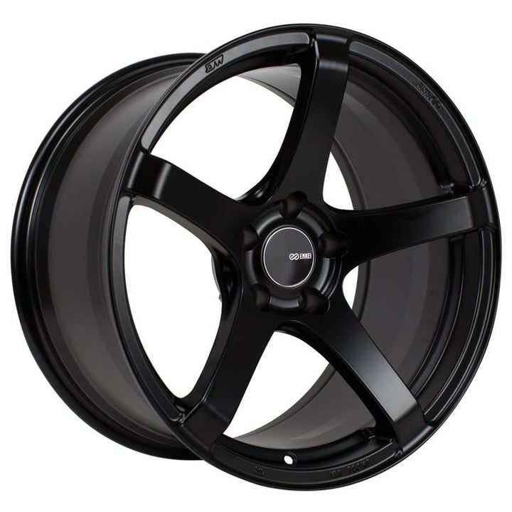 Enkei Kojin 17x9 35mm Offset 5x114.3 Bolt Pattern 72.6mm Bore Dia Matte Black Wheel - Bull Strap