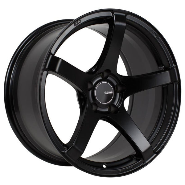 Enkei Kojin 18x9.5 15mm Offset 5x114.3 Bolt Pattern 72.6mm Bore Dia Matte Black Wheel - Bull Strap