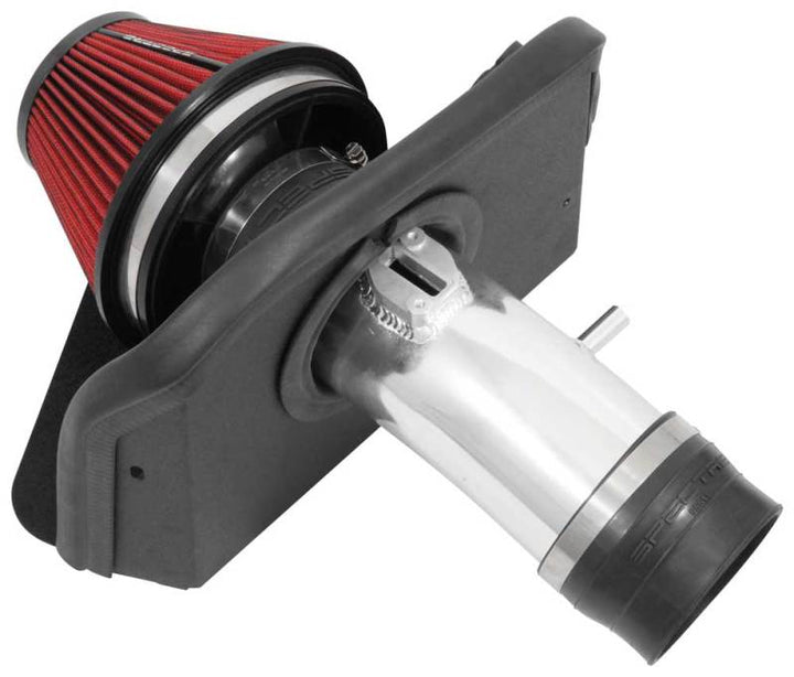 Spectre 09-17 Nissan Maxima V6-3.5L F/I Air Intake Kit - Polished w/Red Filter - Bull Strap