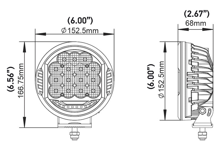 Hella 500 LED Driving Lamp - Single - Bull Strap