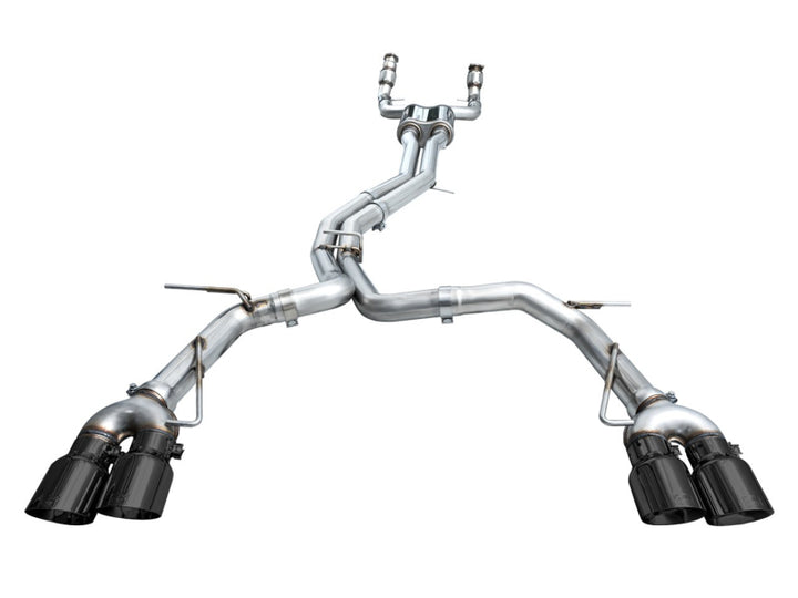 AWE Tuning 19-23 Audi C8 S6/S7 2.9T V6 AWD Track Edition Exhaust - Diamond Black Tips - Bull Strap