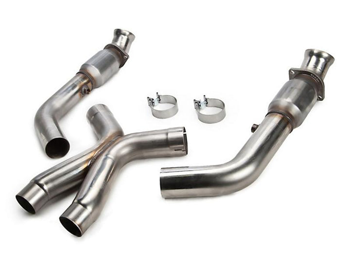 Kooks 11-14 Ford Mustang GT 5.0L 4V 3in x 2 3/4in OEM Cat X Pipe Kooks HDR Req - Bull Strap