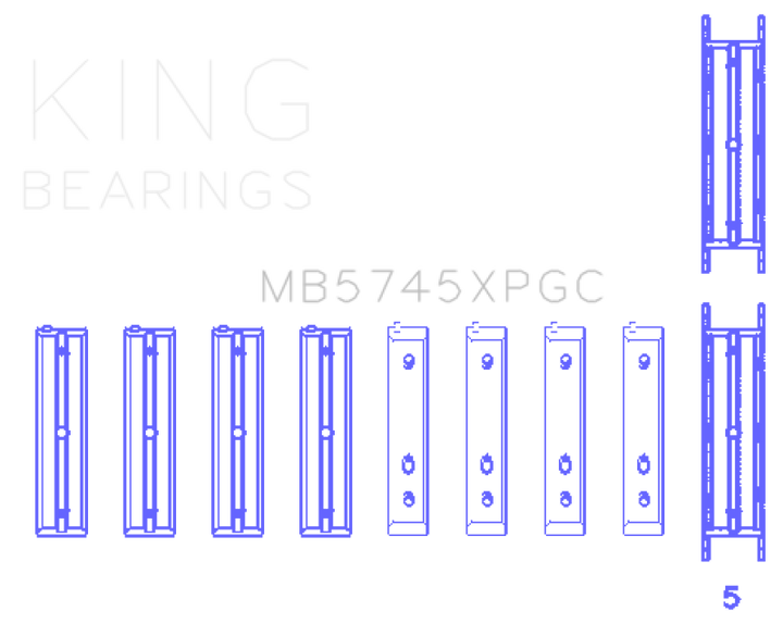 King Engine Bearings Subaru FA20/Toyota 4U-GSE pMaxKote Performance Main Bearing Set - Size STDX - Bull Strap