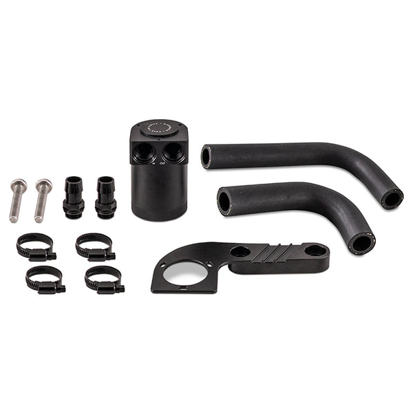 Mishimoto 2015+ BMW F8X M3/M4 Baffled Oil Catch Can - Wrinkle Black - Bull Strap