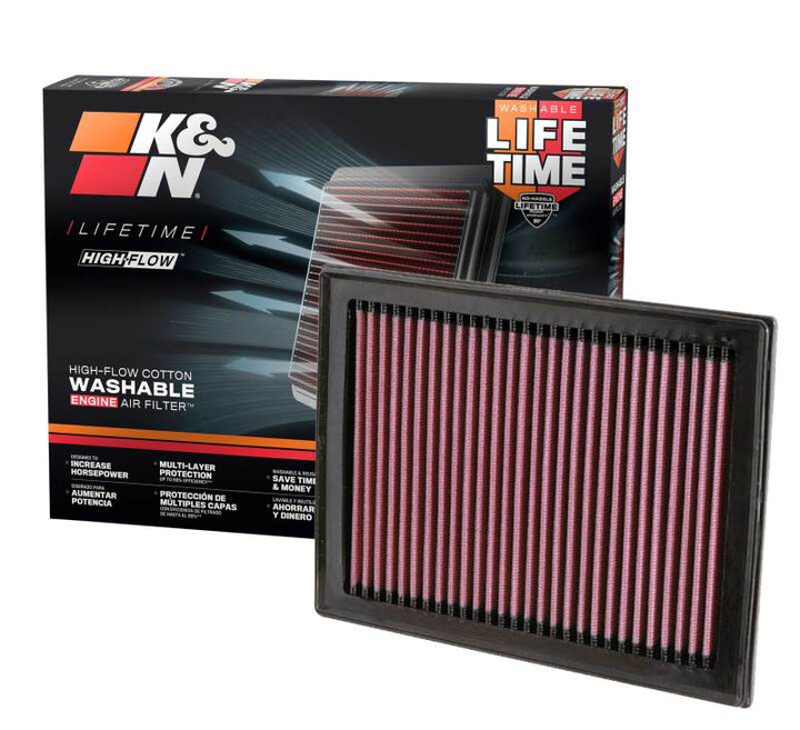 K&N 08 Nissan Sentra 2.5L Drop In Air Filter - Bull Strap