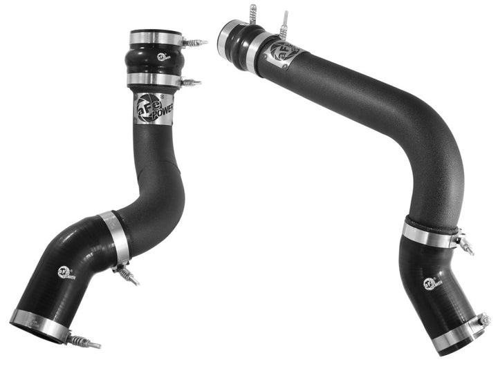 aFe BladeRunner 3in Black Intercooler Tubes Hot & Cold Side Kit for 13-14 Dodge RAM Diesel 6.7L (td) - Bull Strap