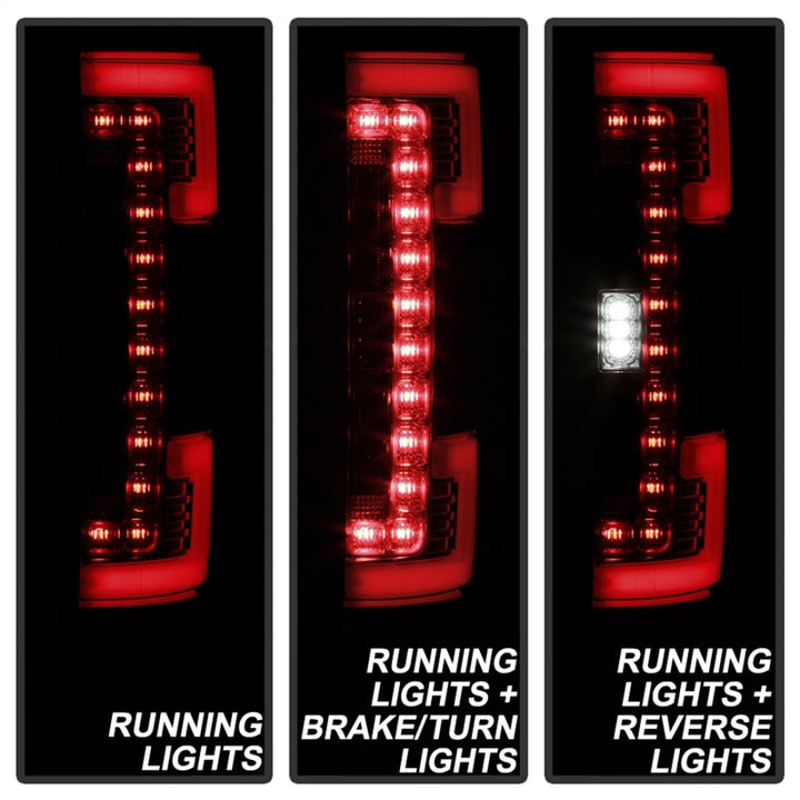 Spyder 17-18 Ford F-250 SD (w/Blind Spot Sens) LED Only Tail Lights - Red Clr (ALT-YD-FS17BS-LED-RC) - Bull Strap
