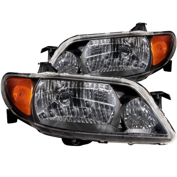 ANZO 2001-2003 Mazda Protege Crystal Headlights Black - Bull Strap